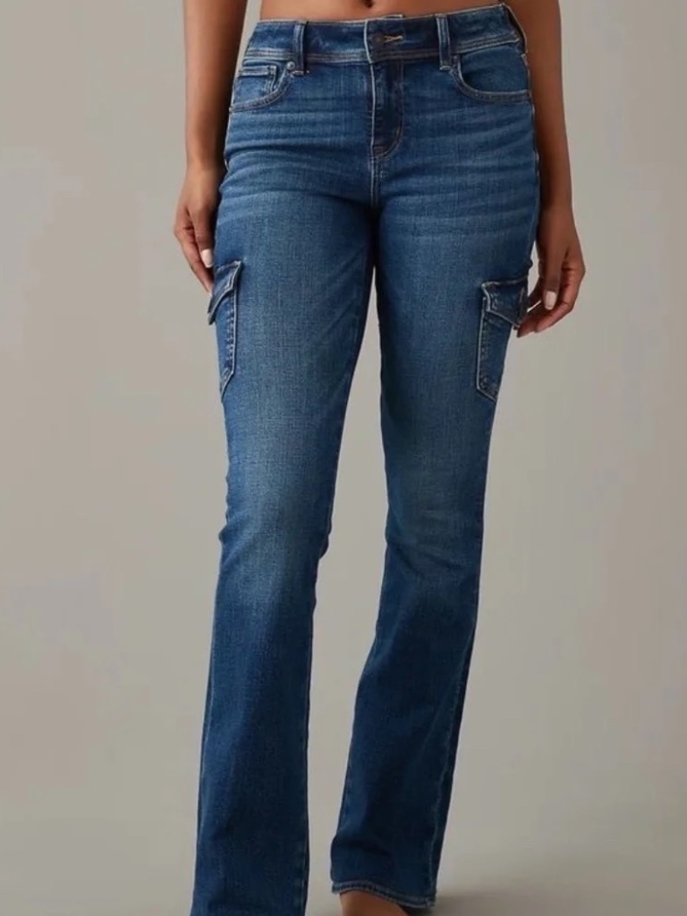NWOT American Eagle Kick Boot Jeans Cargo Pockets 👖 Women's 6 Regular